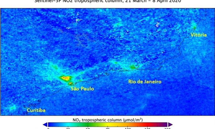 Imagens de satélite confirmam queda da poluição no Brasil