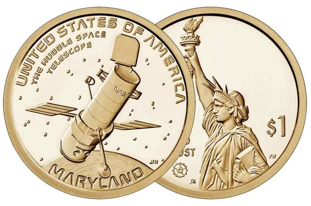 Telescópio Hubble é homenageado em moeda de ouro de 1 dólar