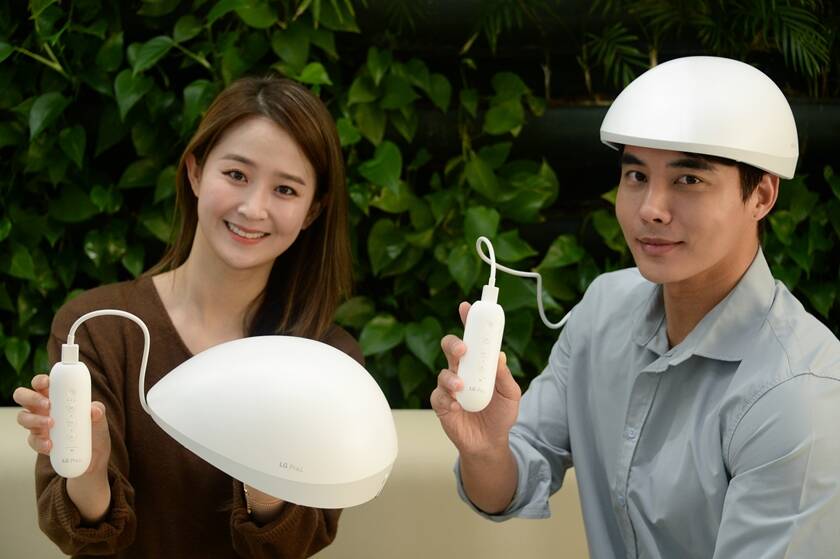 LG revela capacete para tratar calvície