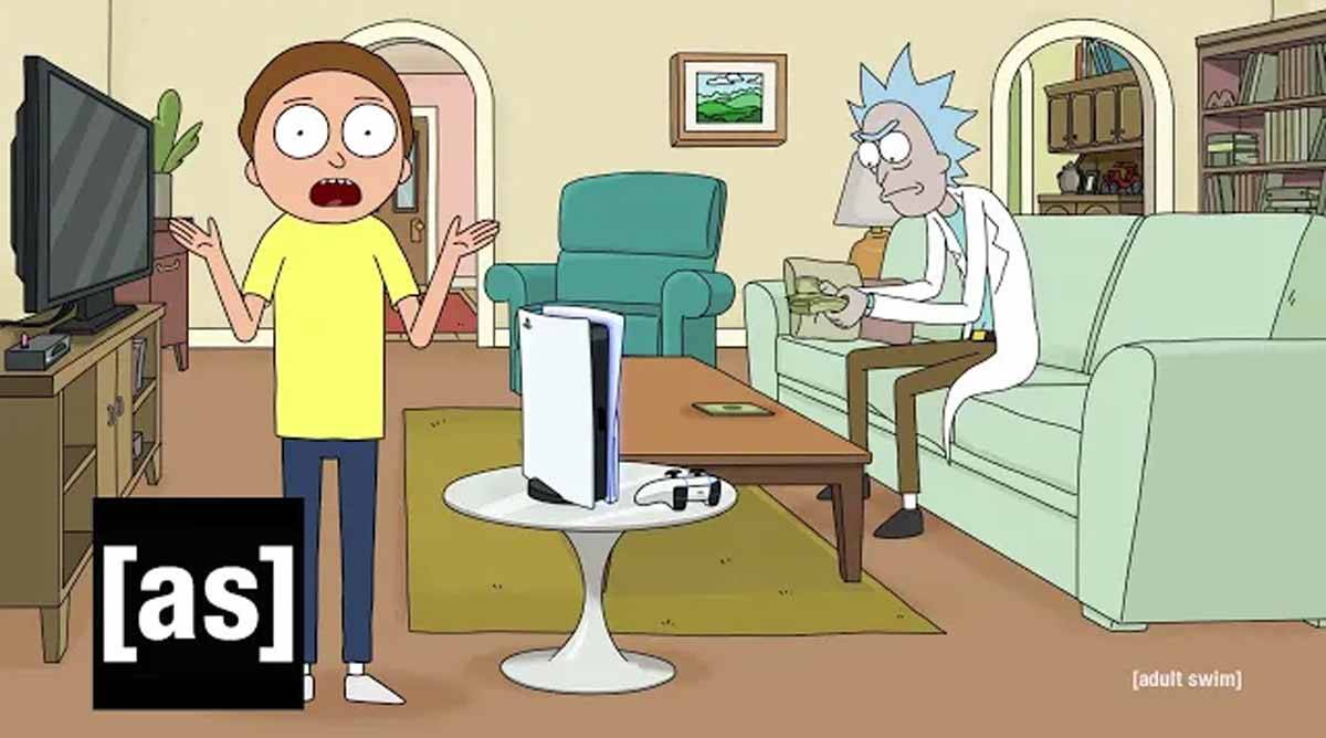 'Rick e Morty' agora vendem PlayStation 5 para a Sony. Foto: Reprodução Youtube