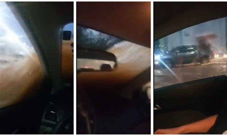 Vídeo desesperador de homem preso em carro durante enxurrada viraliza pela calma do motorista; veja. Foto: Reprodução Twitter