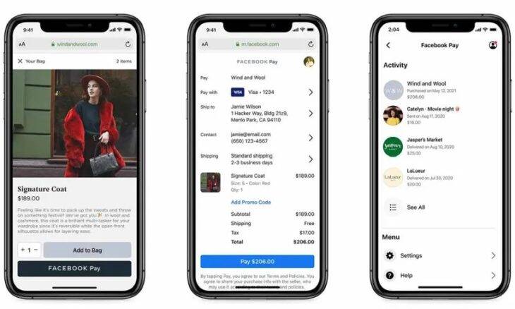 Facebook Pay irá se estender também para compras online