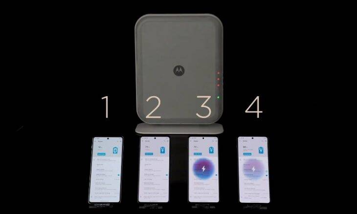Motorola mostra carregador sem fio par até quatro celulares