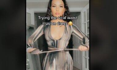TikTok: vestido viraliza com ilusão de ótica que 'afina' cintura
