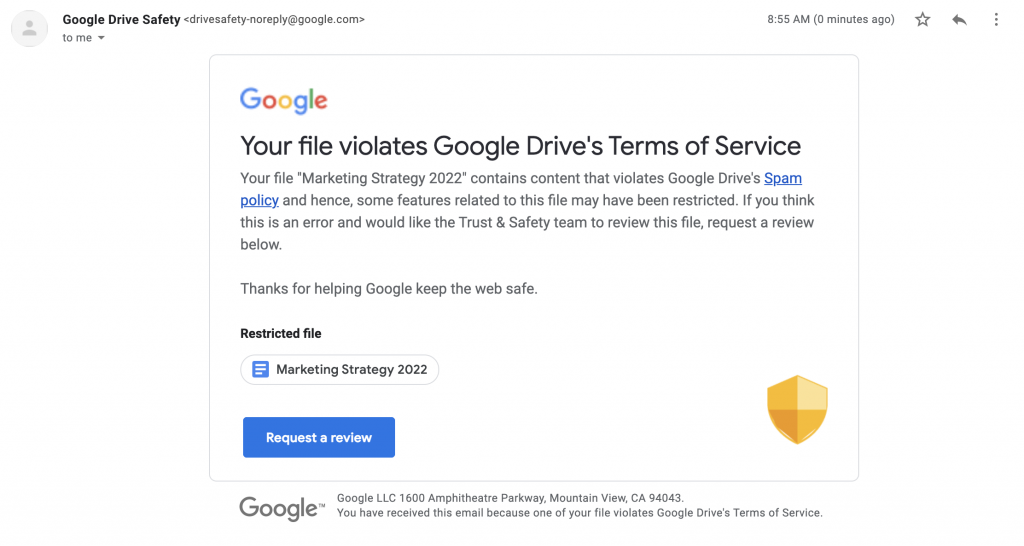 Google Drive irá bloquear arquivo que viole as regras do serviço