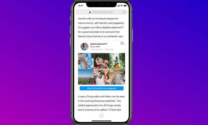 Instagram vai permitir incorporar página de perfis em sites