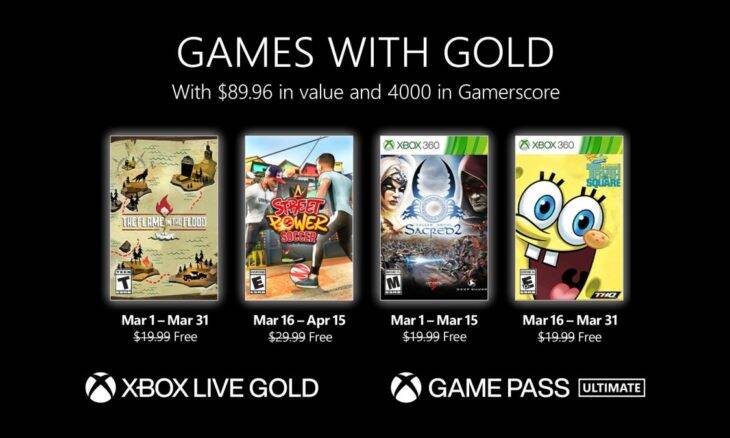 Microsoft revela os jogos da Xbox Games with Gold para março