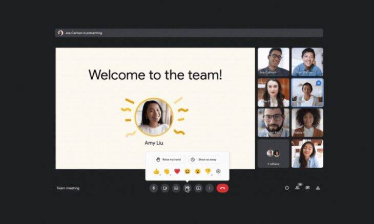 Google Meet ganha reações com emoji