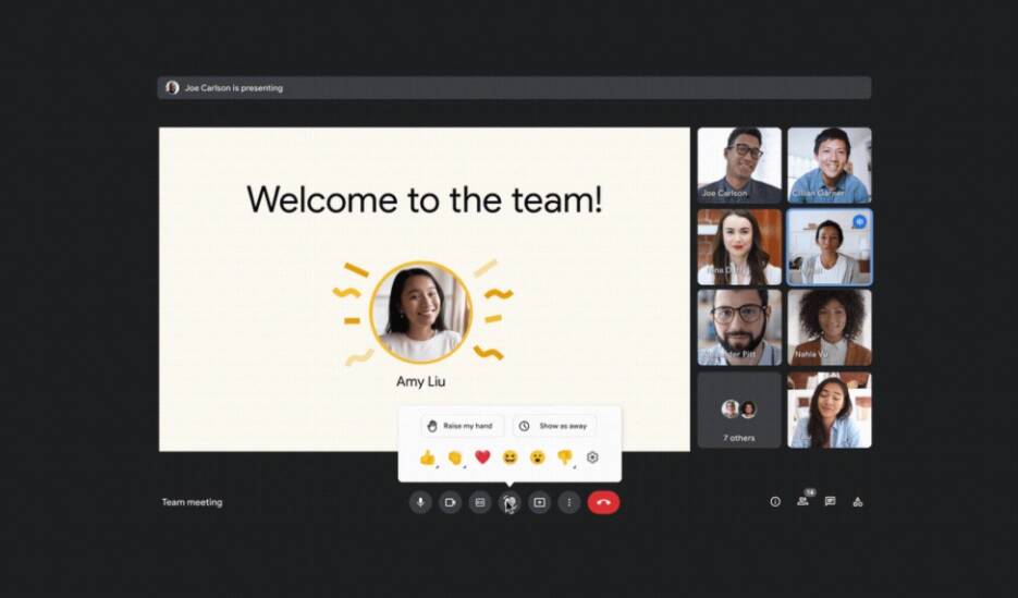 Google Meet ganha reações com emoji