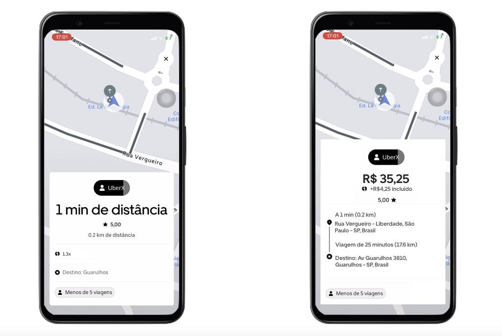 Uber passa a mostrar destino detalhado da viagem para motoristas