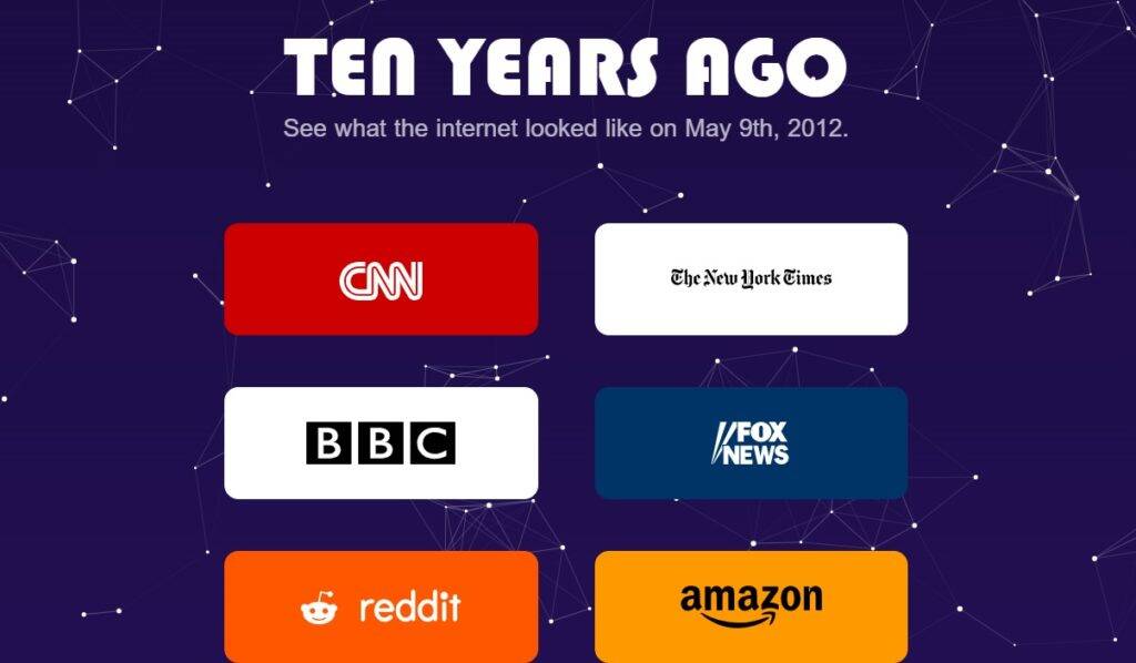 Site mostra como era a internet há 10 anos; confira