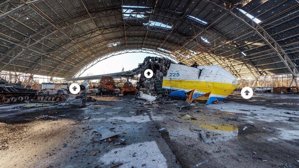 Site oferece tour em 360° pelos destroços do Antonov An-225 Mriya