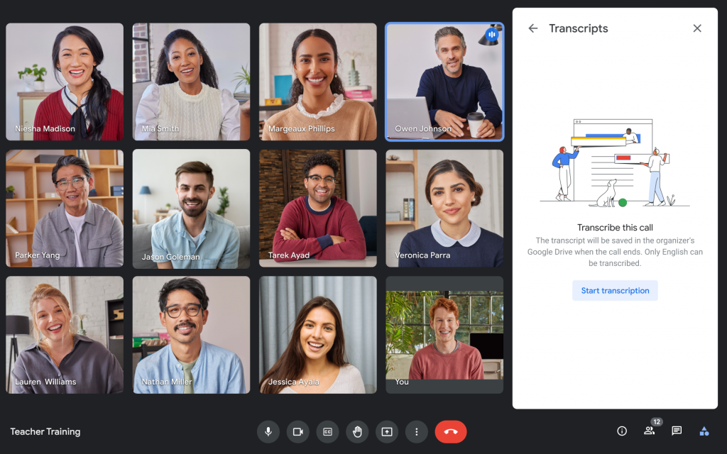 Google Meet lança transcrições automáticas para professores
