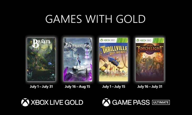 Microsoft divulga jogos do Games With Gold de julho de 2022