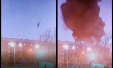 Vídeo mostra o momento da queda do avião militar russo Su-30 em Irkutsk. Foto: Reprodução Instagram