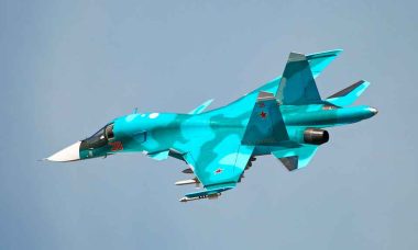 Rússia divulga vídeo de seu caça-bombardeiro mais moderno, o Sukhoi Su-34. Foto: Wikipedia